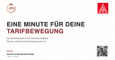 IG Metall Handwerk Tischler und Schreiner: Eine Minute für deine Tarifbewegung – Befragung zur Tarifrunde 2026